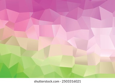 Light Pink, Green vector low poly layout. Glitter abstract illustration with an elegant design. Polygonal design for your web site.