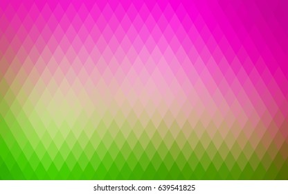 Light Pink, Green vector low poly background. A sample with a polygonal design. Illustration in polygonal style with repeating squares
