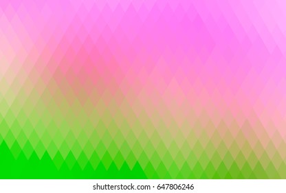 Light Pink, Green vector low poly background. A sample with a polygonal design. Illustration in polygonal style with repeating squares