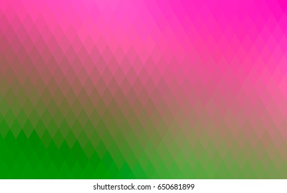 Light Pink, Green vector low poly background. A sample with a polygonal design. Illustration in polygonal style with repeating squares