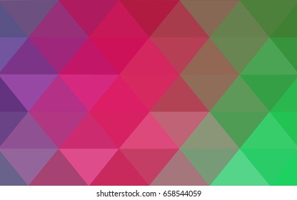 Light Pink, Green vector Low poly crystal background. Polygon design pattern. Low poly illustration, low polygon background.