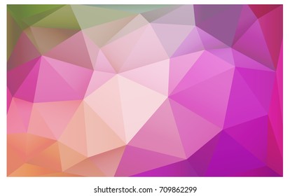 Light Pink, Green vector Low poly crystal background. Polygon design pattern. Low poly illustration, low polygon background.