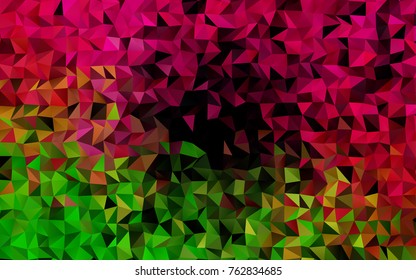 Light Pink, Green vector low poly pattern. Creative geometric illustration in Origami style with gradient. The best triangular design for your business.