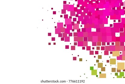 Light Pink, Green vector low poly background. A sample with a polygonal design. Illustration in polygonal style with repeating squares
