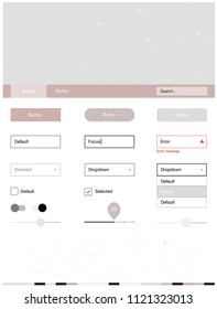 Light Pink, Green vector Material Design Kit with lines, circles. Colorful ui/ux kit with triangles, circles in header. This sample is for your website.