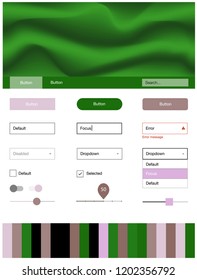 Light Pink, Green vector Material Design Kit with liquid shapes. Glitter abstract illustration with blurred bubble shapes.. This template you can use for websites.