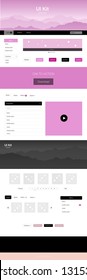 Light Pink, Green vector Material Design Kit with hills. Simple Material Design Kit with colorful mountains in header. Modern template for your landing page.