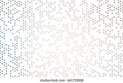 Light Pink, Green vector modern geometrical circle abstract background. Dotted texture template. Geometric pattern in halftone style with gradient. 