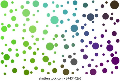 Light Pink, Green vector modern geometrical circle abstract background. Dotted texture template. Geometric pattern in halftone style with gradient. 