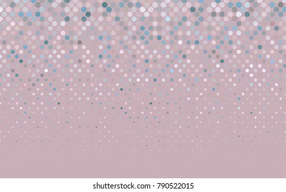 Light Pink, Green vector modern geometrical circle abstract background. Dotted texture template. Geometric pattern in halftone style with gradient. 