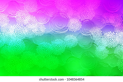 Light Pink, Green vector natural abstract template. Colorful illustration in doodle style with flowers. A completely new design for your business.
