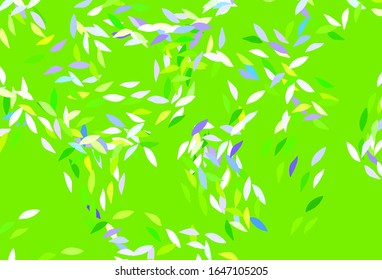 Light Pink, Green vector natural backdrop with leaves. Colorful illustration in doodle style with leaves. Brand new style for your business design.