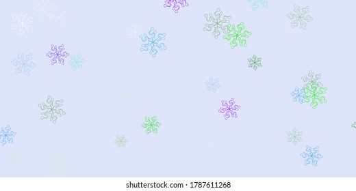 Light pink, green vector natural layout with flowers. Simple colored illustration with abstarct flowers. Best design for your business.