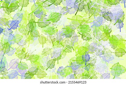 Light Pink, Green vector natural background with leaves. Colorful abstract illustration with leaves in doodle style. Template for backgrounds of cell phones.