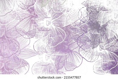 Light Pink, Green vector natural backdrop with flowers. Brand new colored illustration with flowers. Doodle design for your web site.