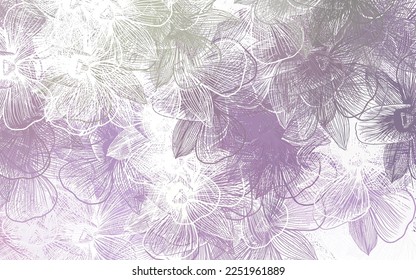 Light Pink, Green vector natural artwork with flowers. Glitter abstract illustration with flowers. Hand painted design for web, wrapping.