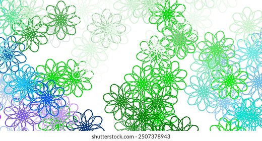 Light Pink, Green vector natural artwork with flowers. Abstract illustration with flowers in Origami style. Pattern for women day promotion.