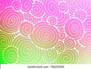 Light Pink, Green vector natural abstract background. Decorative shining illustration with doodles on abstract template. Brand-new design for your business.