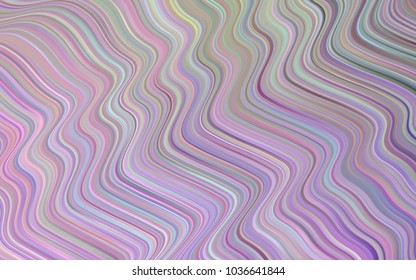 Light Pink, Green vector pattern with bent lines. Blurred geometric sample with gradient bubbles.  Pattern for your business design.