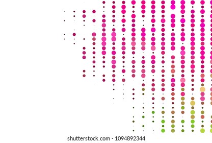 Light Pink, Green vector  pattern with spheres. Illustration with set of shining colorful abstract circles. New design for ad, poster, banner of your website.