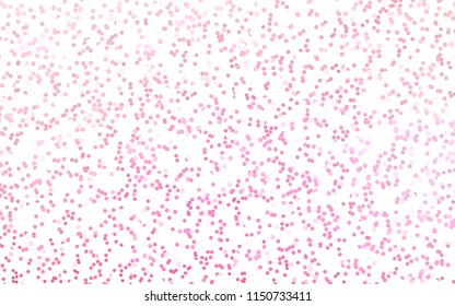 Light Pink, Green vector pattern with colored spheres. Geometric sample of repeating circles on white background in halftone style.