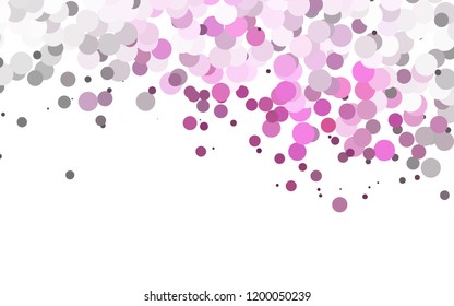 Light Pink, Green vector pattern with spheres. Glitter abstract illustration with blurred drops of rain. Design for posters, banners.