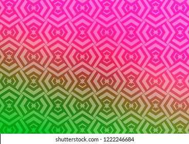 Light Pink, Green vector pattern with narrow lines. Shining illustration with lines on abstract template. Backdrop for TV commercials.