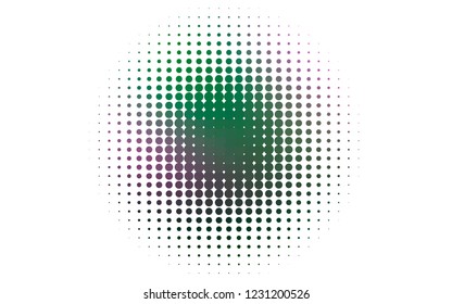 Light Pink, Green vector pattern with spheres. Glitter abstract illustration with blurred drops of rain. Template for your brand book.