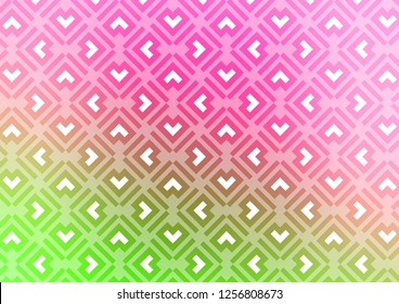 Light Pink, Green vector pattern with narrow lines. Shining colored illustration with narrow lines. Best design for your ad, poster, banner.
