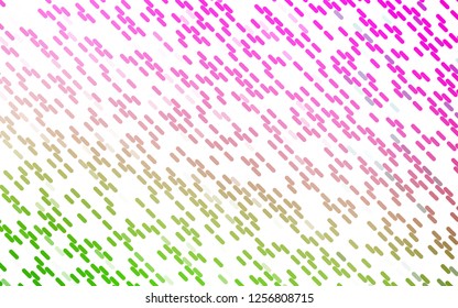 Light Pink, Green vector pattern with narrow lines. Modern geometrical abstract illustration with staves. Best design for your ad, poster, banner.