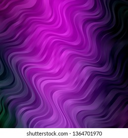 Light Pink, Green vector pattern with curves. Colorful illustration in abstract style with bent lines. Template for your UI design.