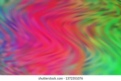 Light Pink, Green vector pattern with night sky stars. Shining colored illustration with bright astronomical stars. Pattern for astrology websites.