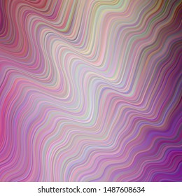 Light Pink, Green vector pattern with lines. A shining illustration, which consists of curved lines. A new texture for your  ad, booklets, leaflets.