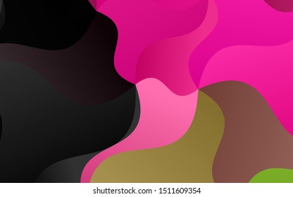Light Pink, Green vector pattern with lines, ovals. Geometric illustration in marble style with gradient.  The best blurred design for your business.