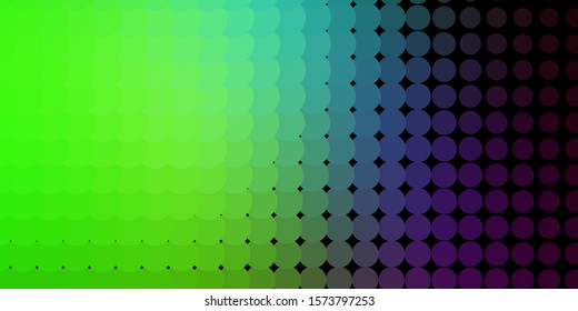 Light Pink, Green vector pattern with spheres. Glitter abstract illustration with colorful drops. Pattern for booklets, leaflets.