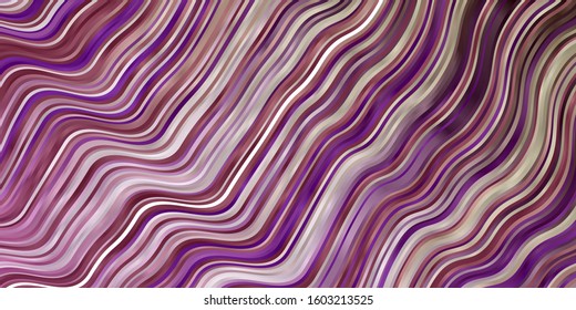 Light Pink, Green vector pattern with wry lines. Colorful illustration in abstract style with bent lines. Template for cellphones.