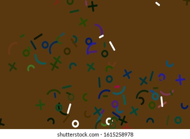 Light Pink, Green vector pattern with Digit symbols. Shining colorful illustration with isolated Digit signs. Pattern for ad, booklets, leaflets of education.