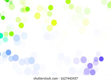 Light Pink, Green vector pattern with spheres. Illustration with set of shining colorful abstract circles. Pattern for beautiful websites.