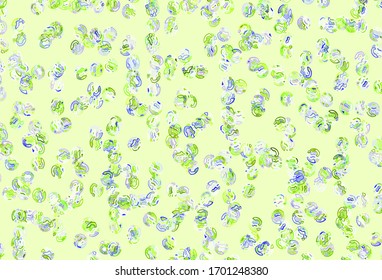 Light Pink, Green vector pattern with spheres. Illustration with set of shining colorful abstract circles. Design for poster, banner of websites.