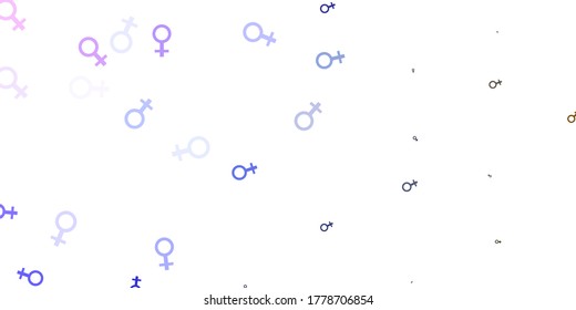 Light Pink, Green vector pattern with feminism elements. Colorful feminism symbols with a gradient in modern style. Best design to show the power of women.
