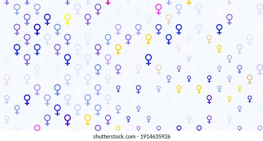Light Pink, Green vector pattern with feminism elements. Abstract illustration with a depiction of women power. Elegant design for wallpapers.