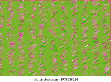 Light Pink, Green vector pattern with narrow lines. Glitter abstract illustration with colored sticks. Best design for your ad, poster, banner.