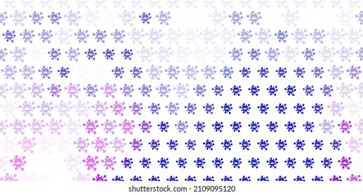 Hellrosa, grünes Vektormuster mit Coronavirus-Elementen. Farbige abstrakte Illustration mit Farbverlauf-medizinischen Formen. Einfache Zeichnung gegen Gefahrenfieber.