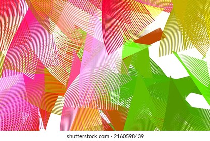 Patrón vectorial verde claro rosa con estilo poligonal. Ilustración de gradiente abstracta con triángulos. Mejor diseño inteligente para su negocio.