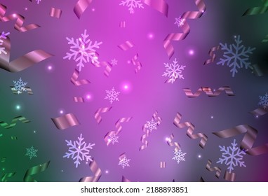 Light Pink, Green vector pattern in Christmas style. A colorful design in Christmas style with gradient. Best design for a college poster, banner.