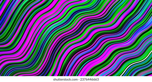 Light Pink, Green vector pattern with wry lines. Colorful abstract illustration with gradient curves. Pattern for websites, landing pages.