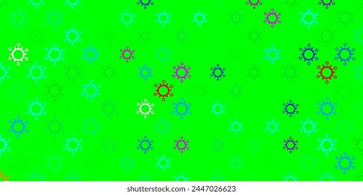 Light pink, green vector pattern with coronavirus elements. Colorful  gradient illness symbols in simple abstract style. Best design for quarantine events.