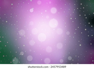 Light Pink, Green vector pattern in Christmas style. Simple gradient illustration with Christmas attributes. Pattern for ads, poster, banner of books.