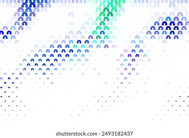 Light Pink, Green vector pattern with rainbow elements. Colorful symbols of colorful rainbow in love style. Sample for your child design.