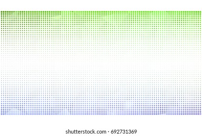 Light Pink, Green vector pattern with colored spheres. Geometric sample of repeating circles on white background in halftone style.